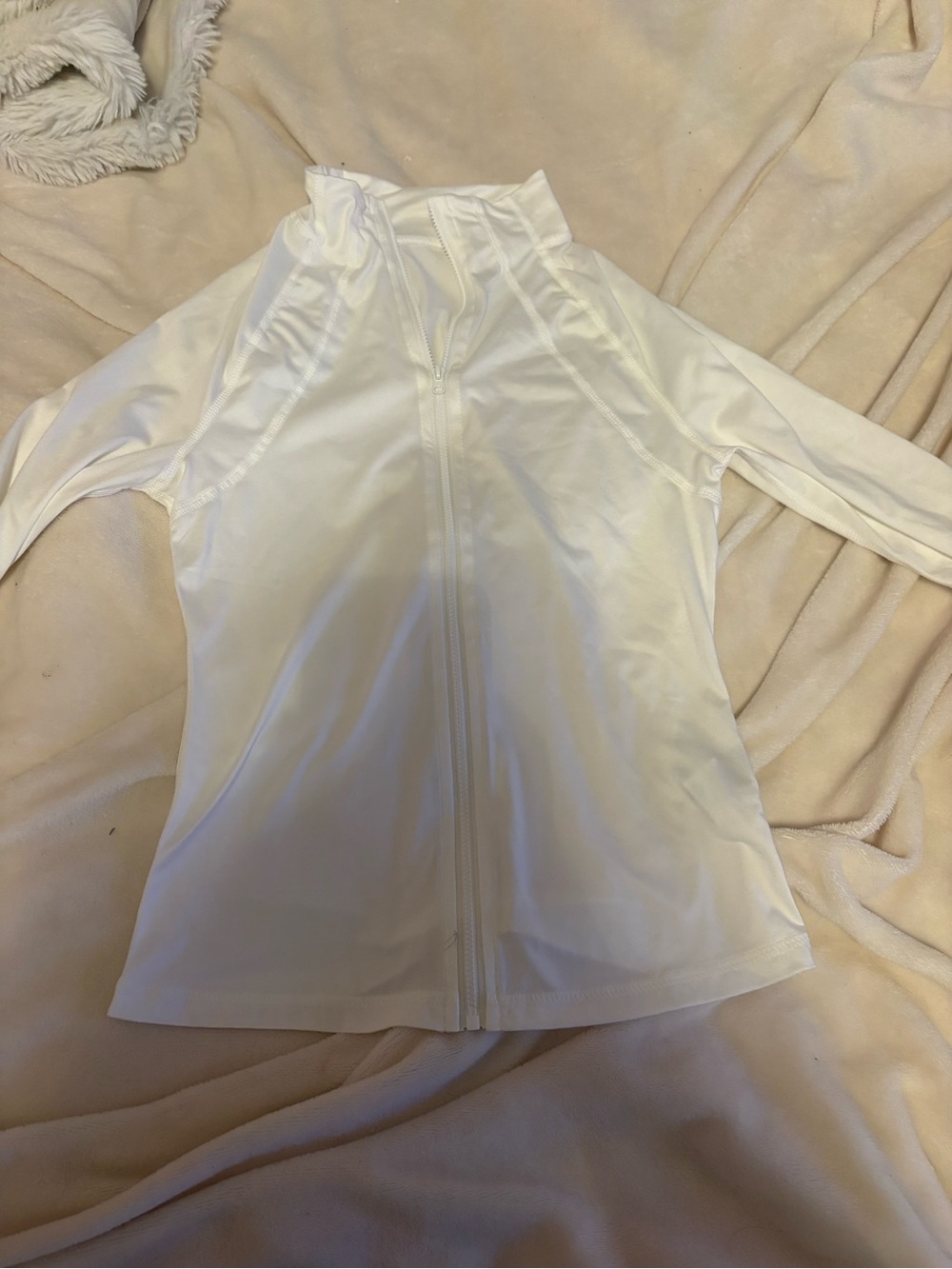 SHEIN White Full-Zip Lightweight Jacket